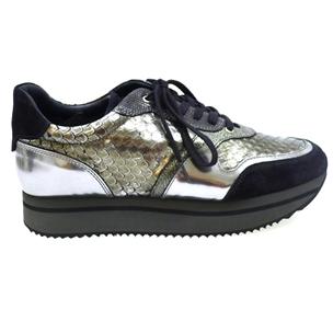 Bluchers mujer zapato-deportivo-mujer-pertini-10312-negro-plata