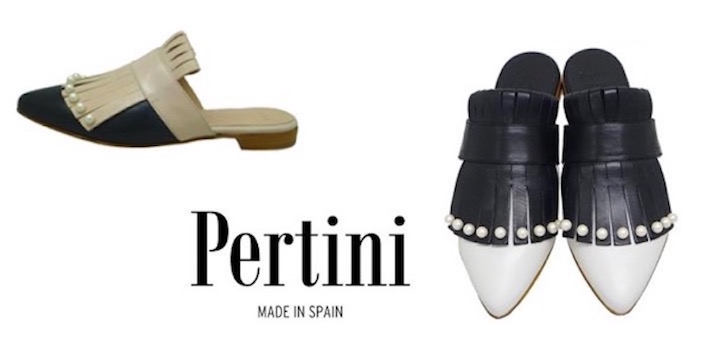 Mules de mujer perlas Pertini