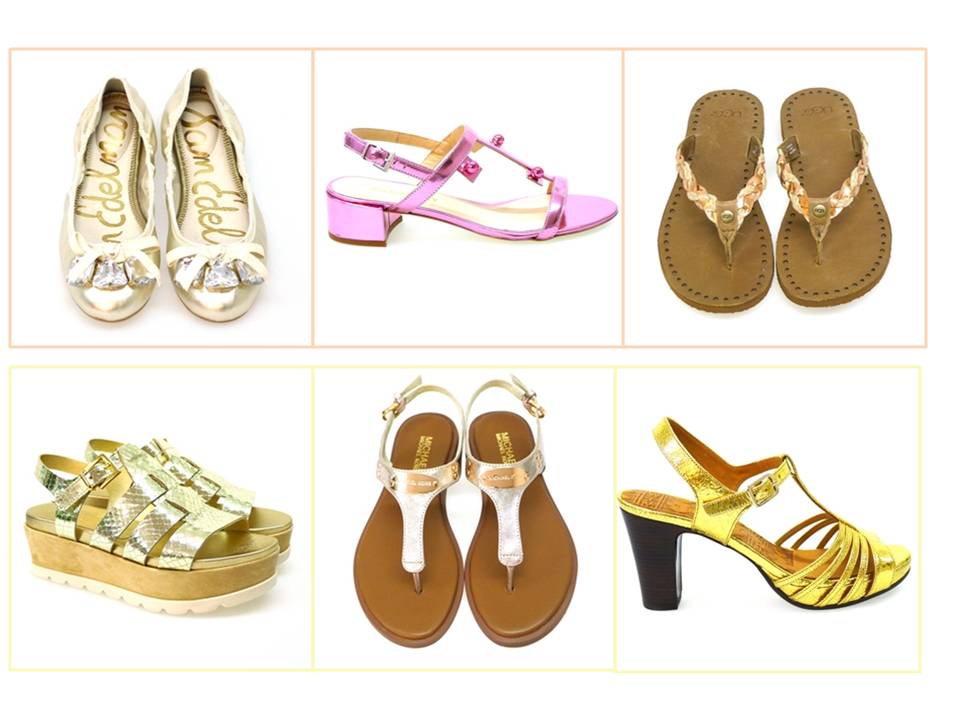 Zapatos metalizados de mujer sandalias-metalizadas