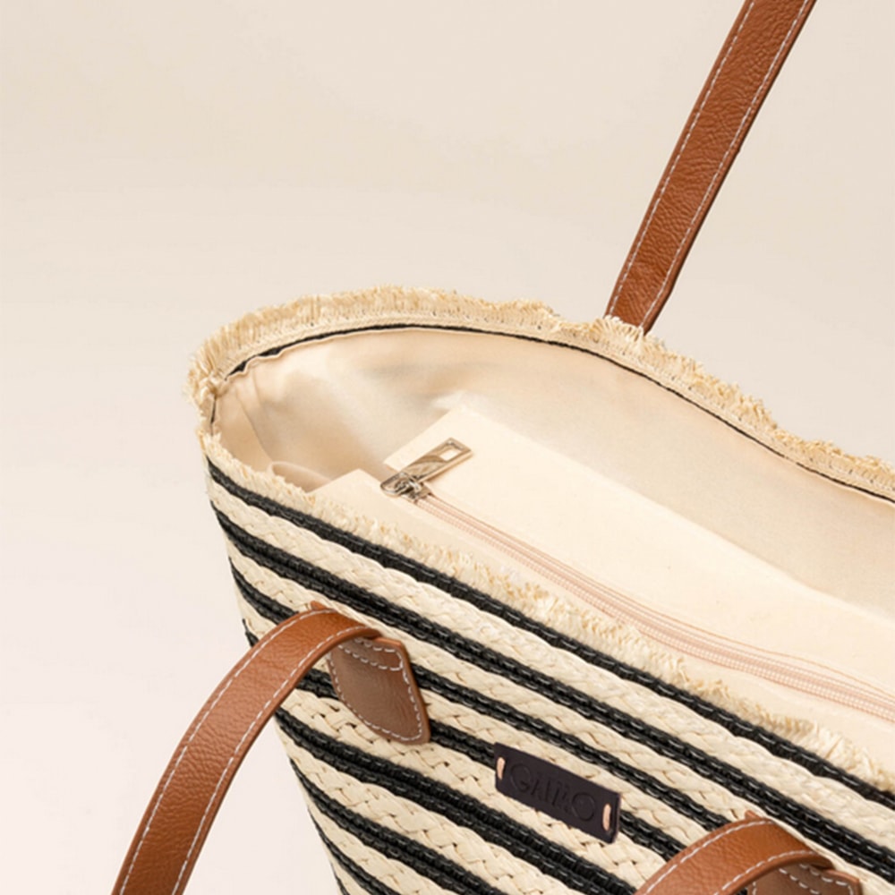 Bolso shopper trenzado de rayas - Gaimo | Carrilé foto 2