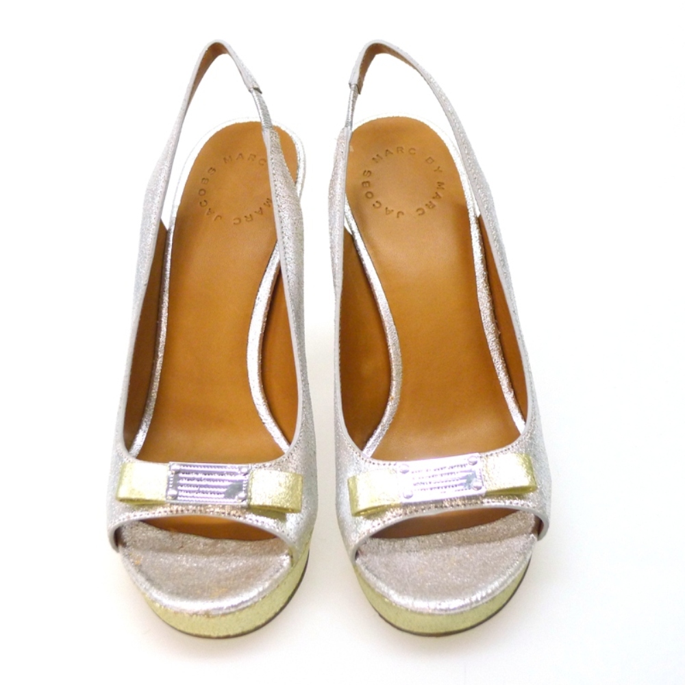 Zapato destalonado metalizada tacón y plataforma 645917 Marc Jacobs  foto 2