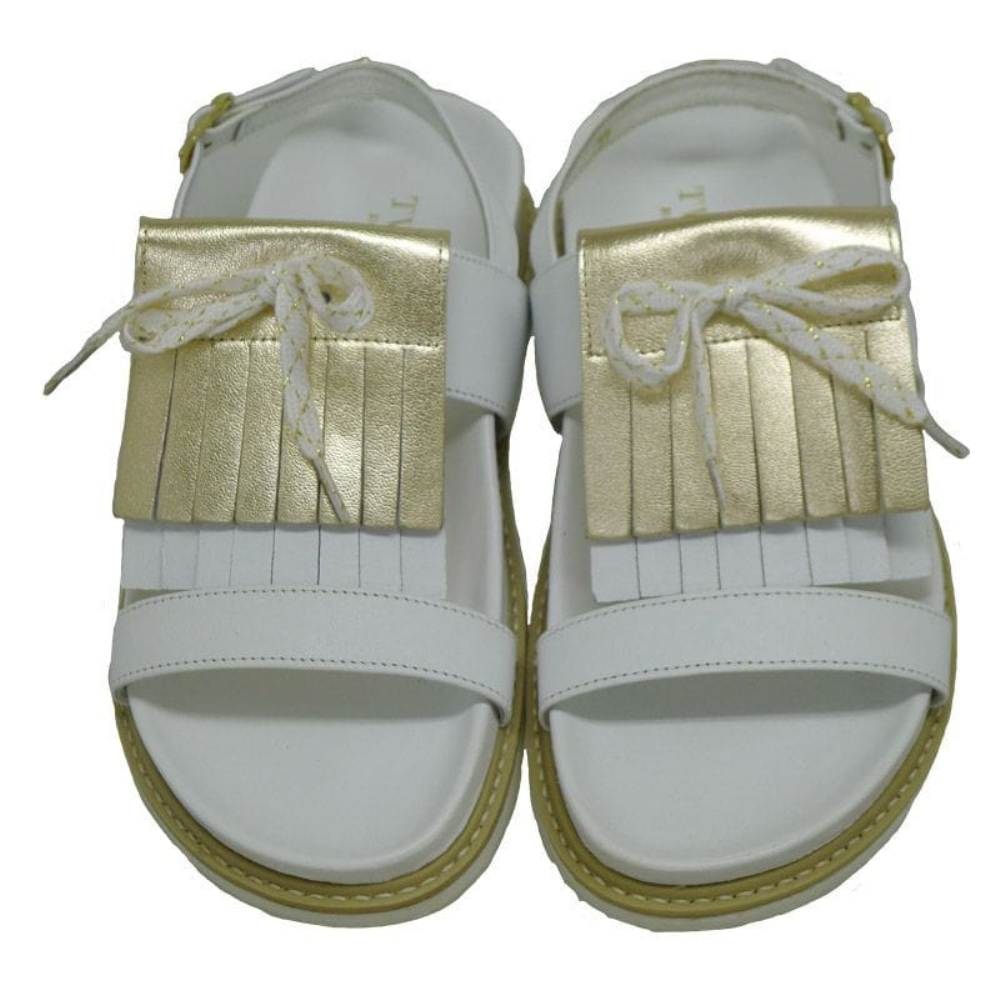 Sandalia plana mujer adorno lengüeta flecos  Twin Set HS78E2  foto 2