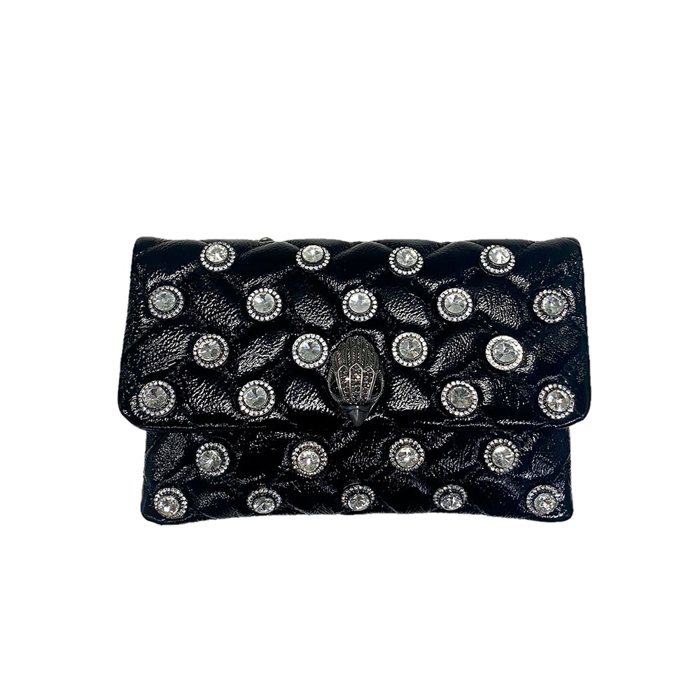 Bolso cruzado charol cristales Kurt Geiger Kensington Soft Clucth Negro
