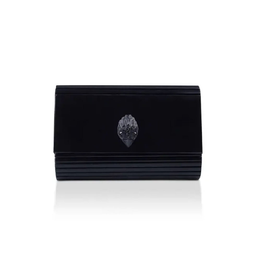 Cartera fiesta brillante cadena Kurt Geiger Party Eagle Clutch Drench Negro