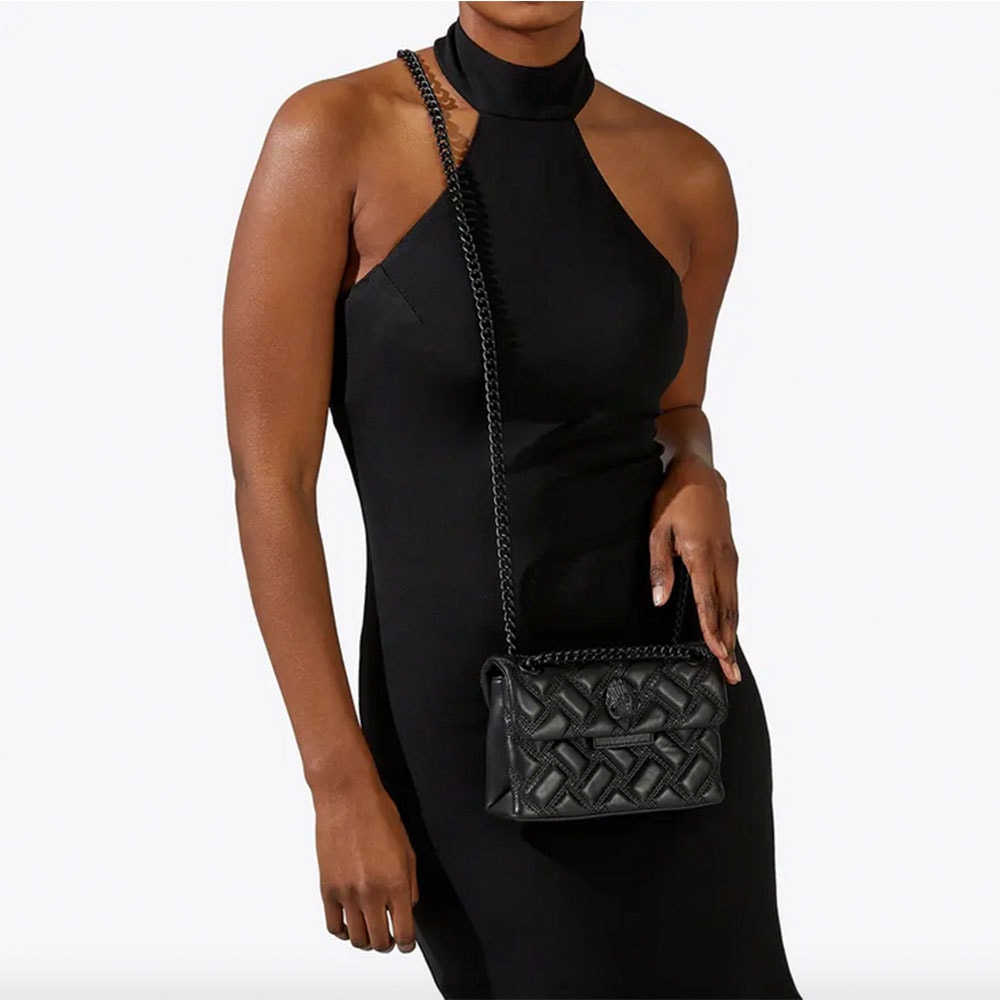 Bolso cruzado cadena piel negro Kurt Geiger Mini Kensington Drench foto 2