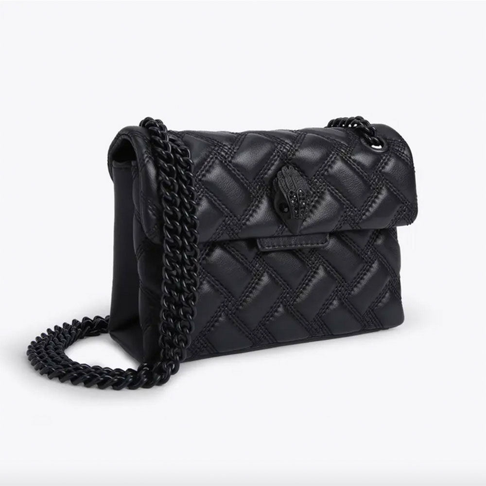 Bolso cruzado cadena piel negro Kurt Geiger Mini Kensington Drench foto 3