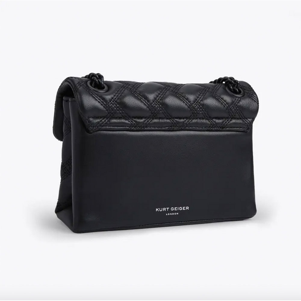 Bolso cruzado cadena piel negro Kurt Geiger Mini Kensington Drench foto 4