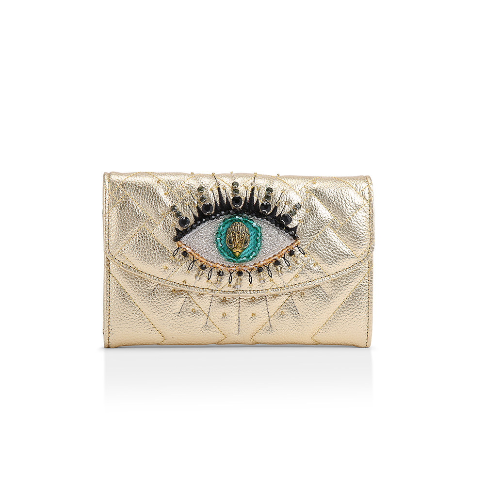 Cartera cadena ojo cristal Kurt Geiger Kensington Ch Wallet Eye Oro