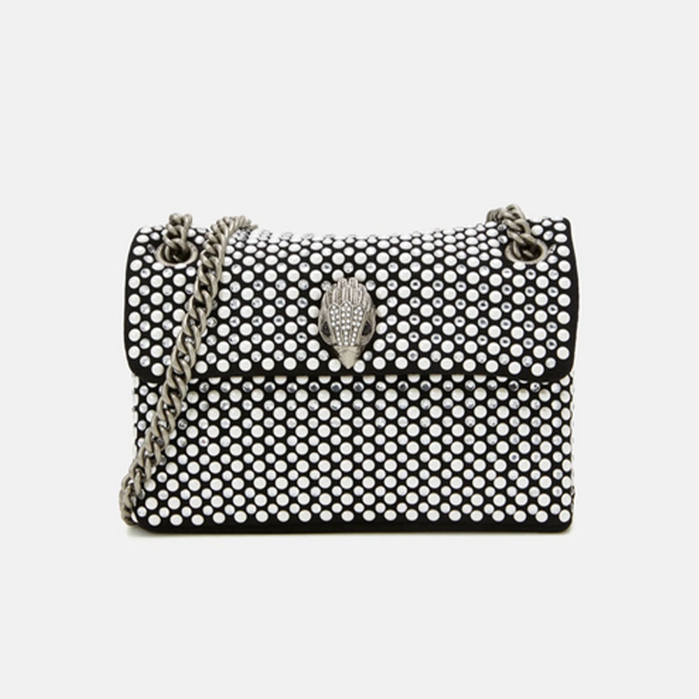 Bolso cartera brillantes Kurt Geiger Fabric Mini Kensington Negro