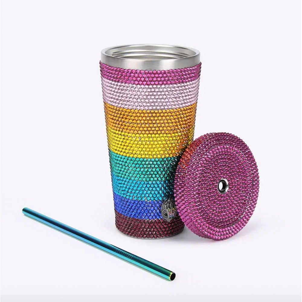 Vaso strass multicolor Kurt Geiger Crystal Tumbler foto 3