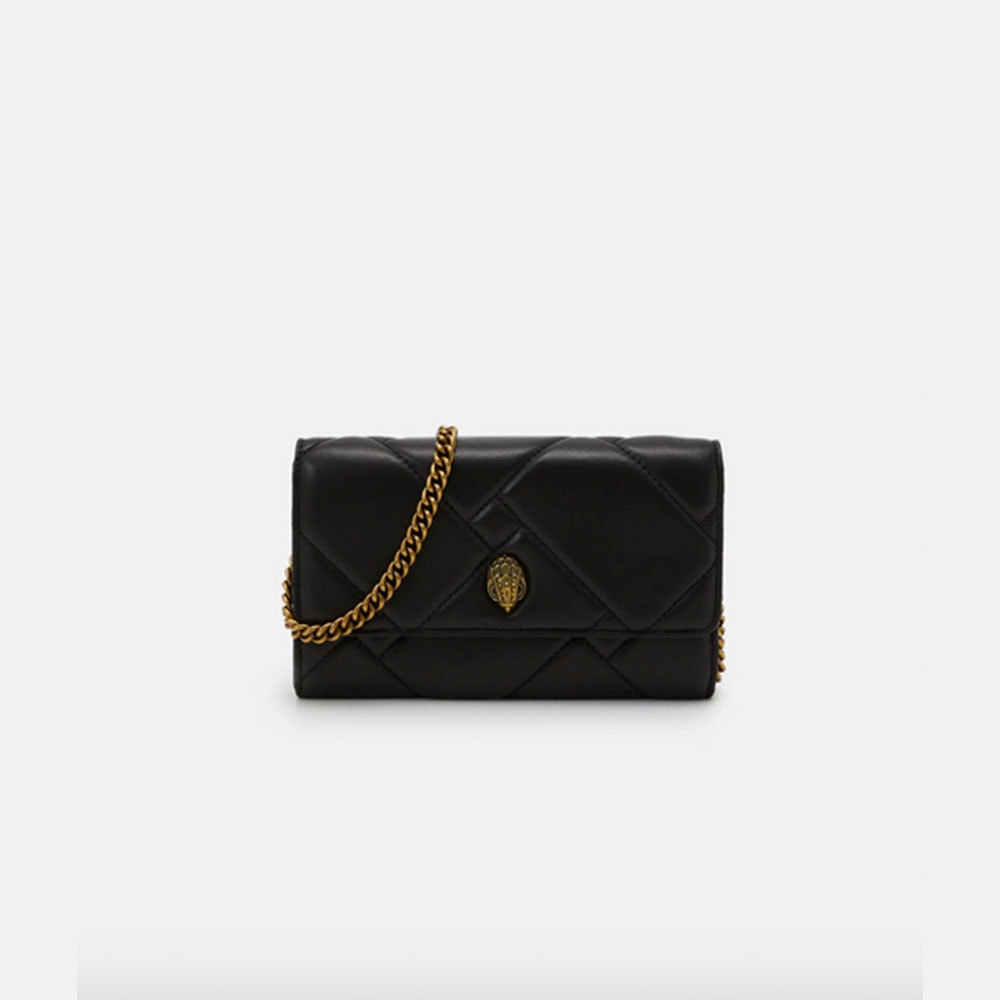 Bolso piel bandolera cadena Kurt Geiger Kensington Qui Wallet Negro