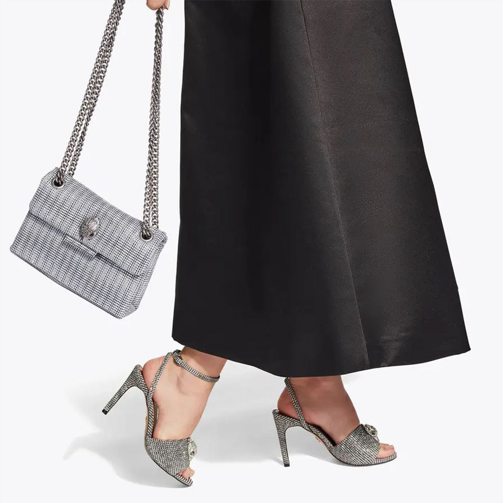 Bolso vestir cadena plateado Kurt Geiger Fabric Mini Kensington foto 2