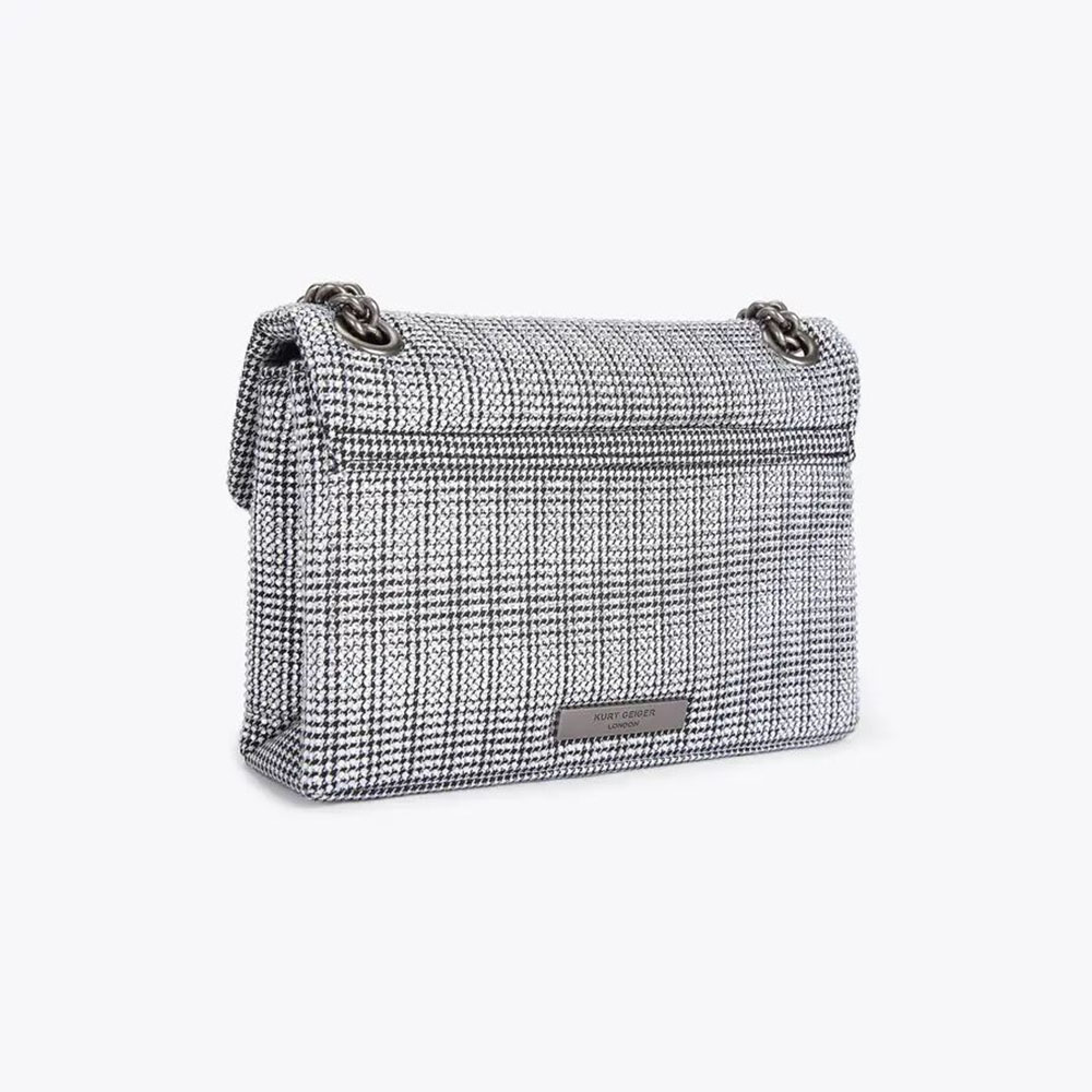 Bolso vestir cadena plateado Kurt Geiger Fabric Mini Kensington foto 4