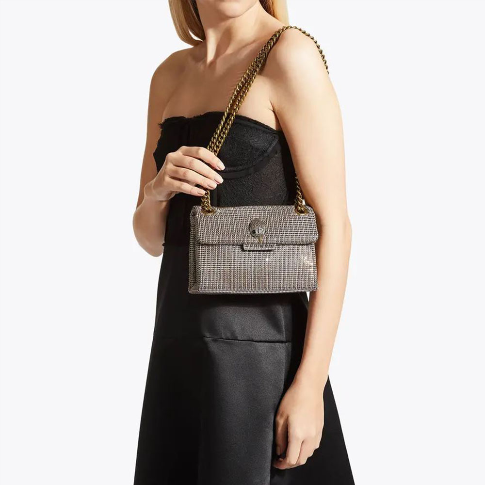 Bolso ceremonia beig cadena Kurt Geiger Fabric Mini Kensington foto 2