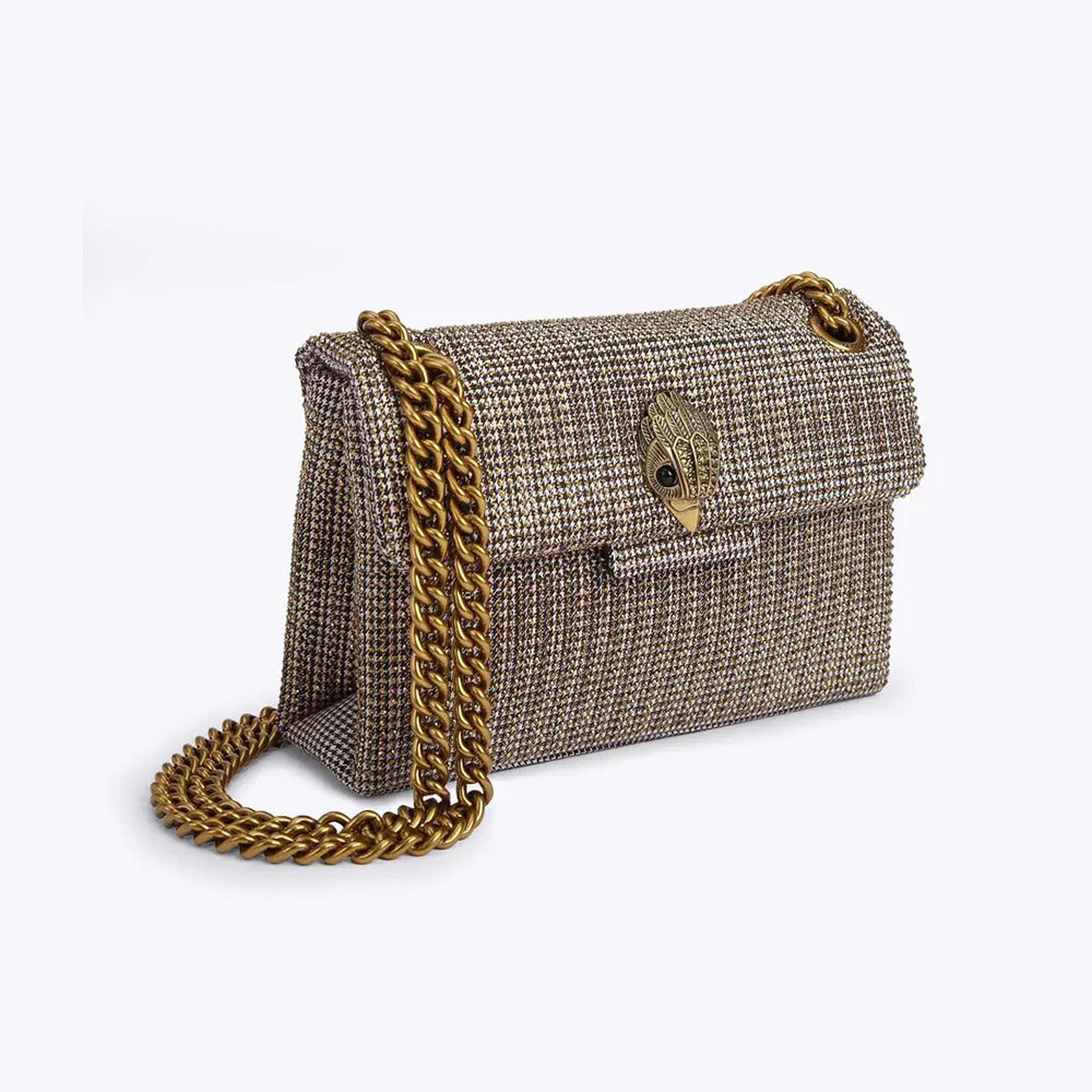 Bolso ceremonia beig cadena Kurt Geiger Fabric Mini Kensington foto 3