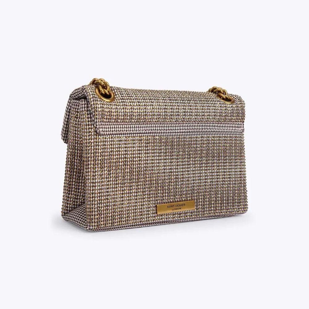 Bolso ceremonia beig cadena Kurt Geiger Fabric Mini Kensington foto 4