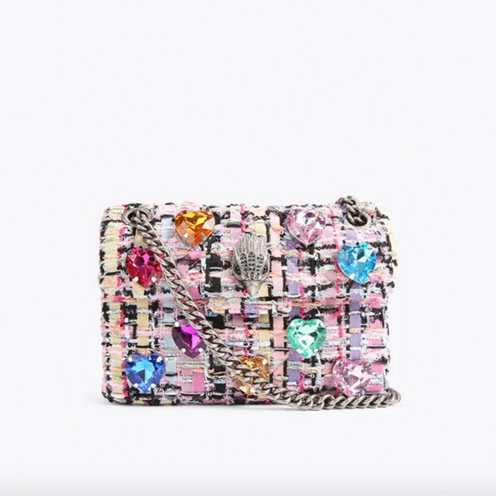 Bolso cadena brillantes multicolor Kurt Geiger Mini Kensington Love