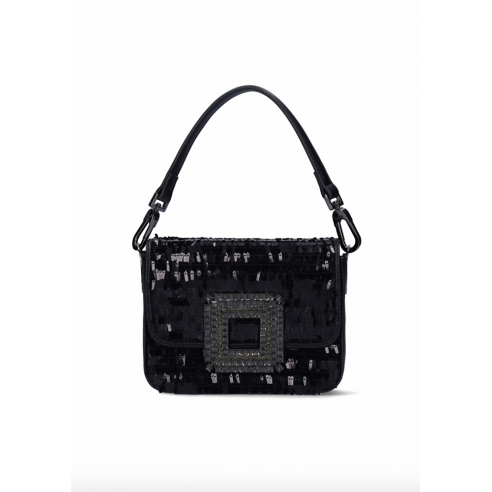 Bolso asa broche cristales Bibilou Baku 912A02TR Negro