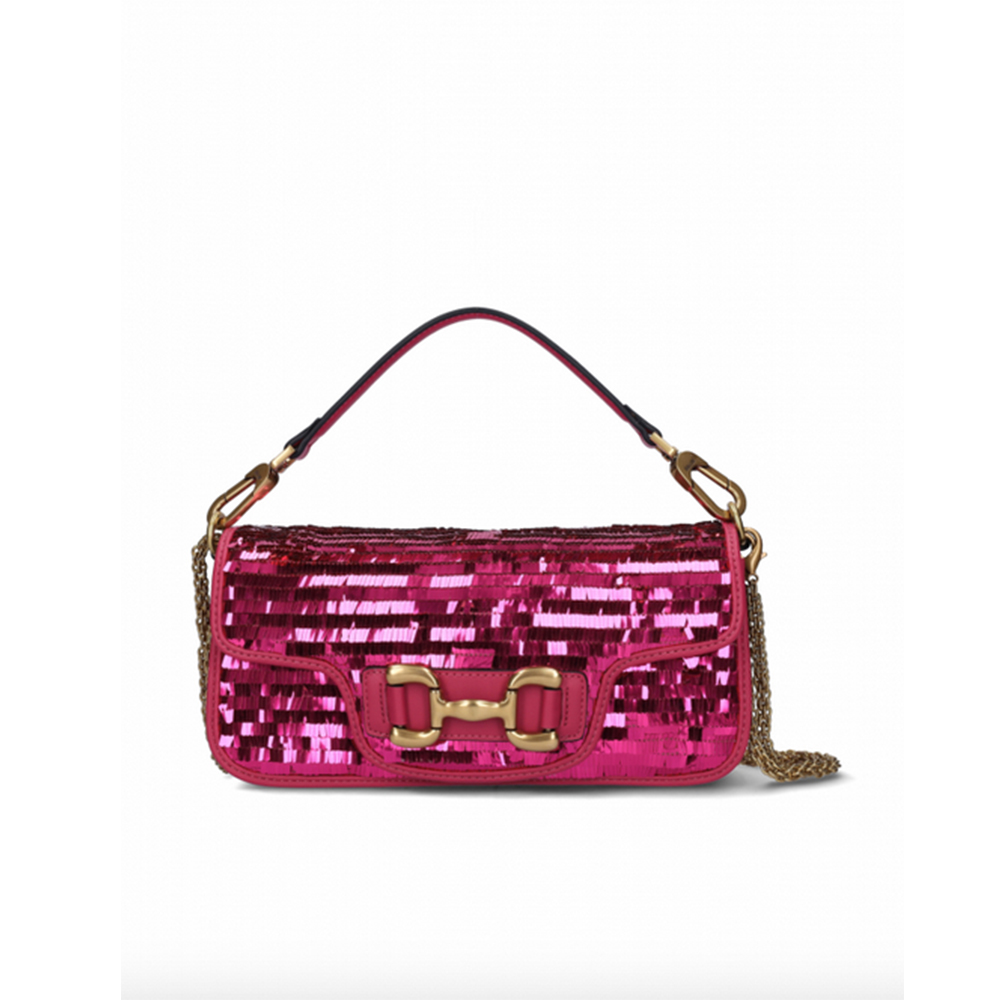 Bolso shoulder lentejuelas Bibilou Kiev 915A02TR Fuxia