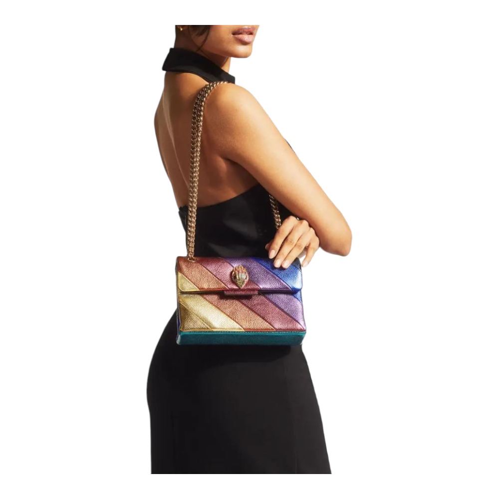Bolso mini metalizado cadena y aguila Kurt Geiger Mini Kensington foto 2