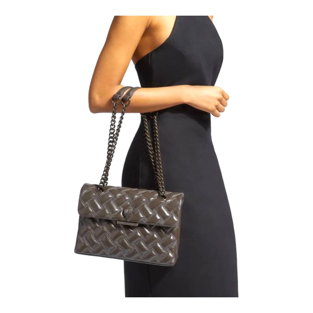 Maxi bolso mujer acolchado charol cadena Kurt Geiger Kensington Bag foto 2