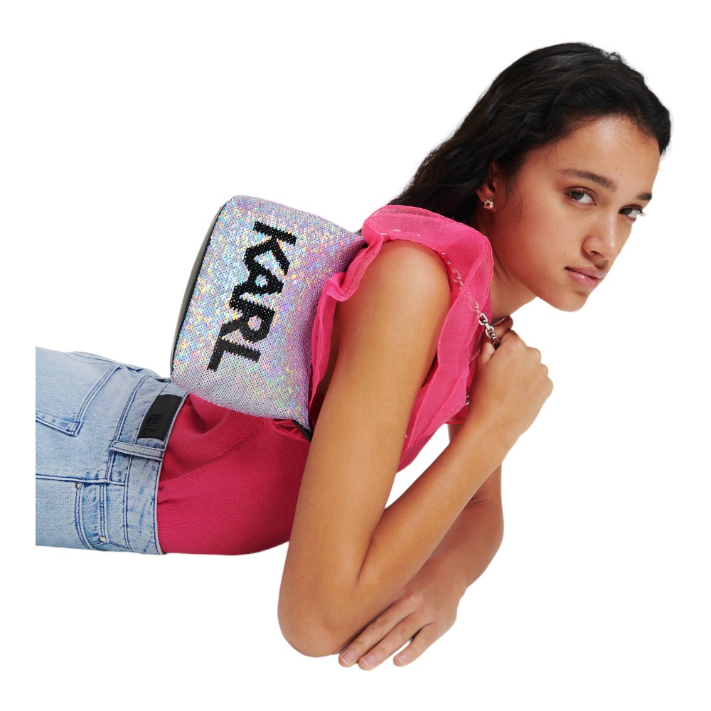 mini bolso logo metalizado Karl Lagerfeld 235W3052 foto 2