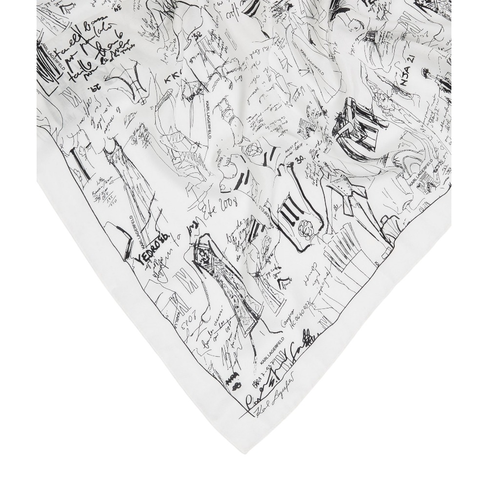 Pañuelo seda estampado cuarado Karl Lagerfeld 235W3303 foto 3