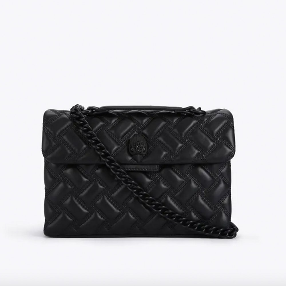 Bolso Piel Acolchado Negro Cadena Kurt Geiger Kensington Bag Drench