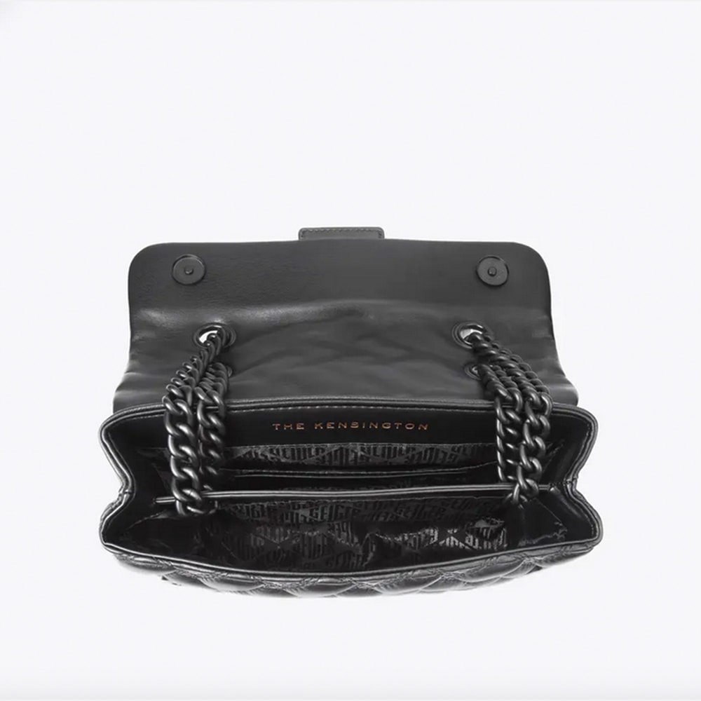 Elegante Bolso de Piel Acolchado Negro con Cadena de Kurt Geiger | GalleryCarrile foto 4