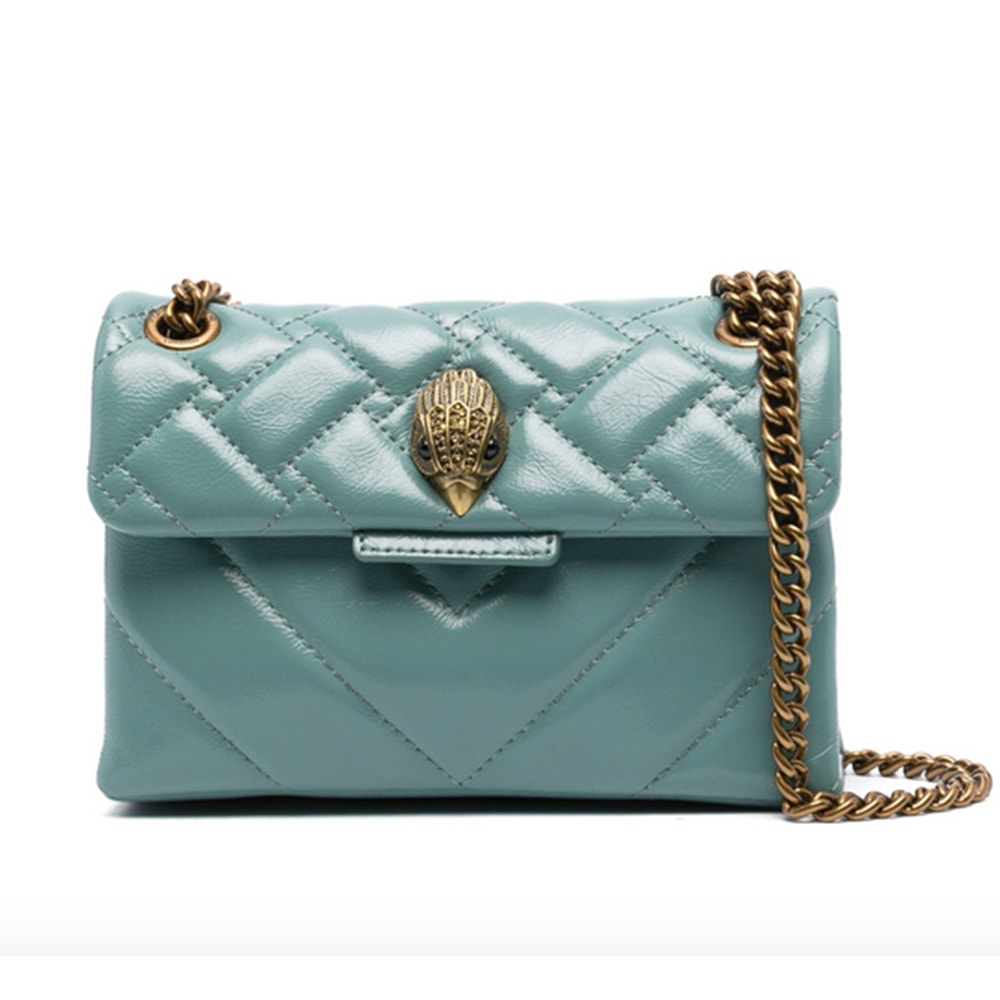 Bolso Turquesa Acolchado Cadena Kurt Geiger Leather Mini Kensington Mid