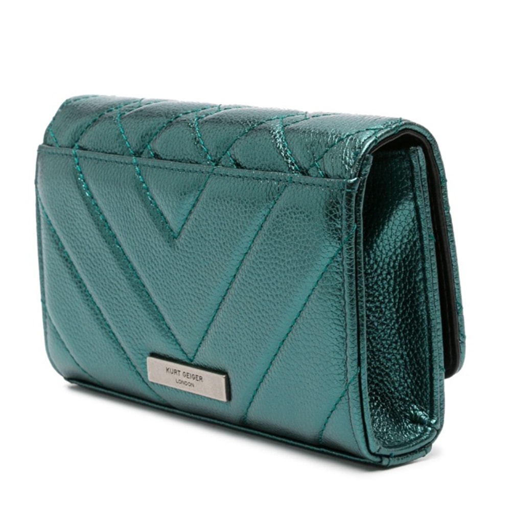 Cartera Verde Acolchada con Cadena Kurt Geiger | Gallery Carrile Moda Exclusiva foto 3