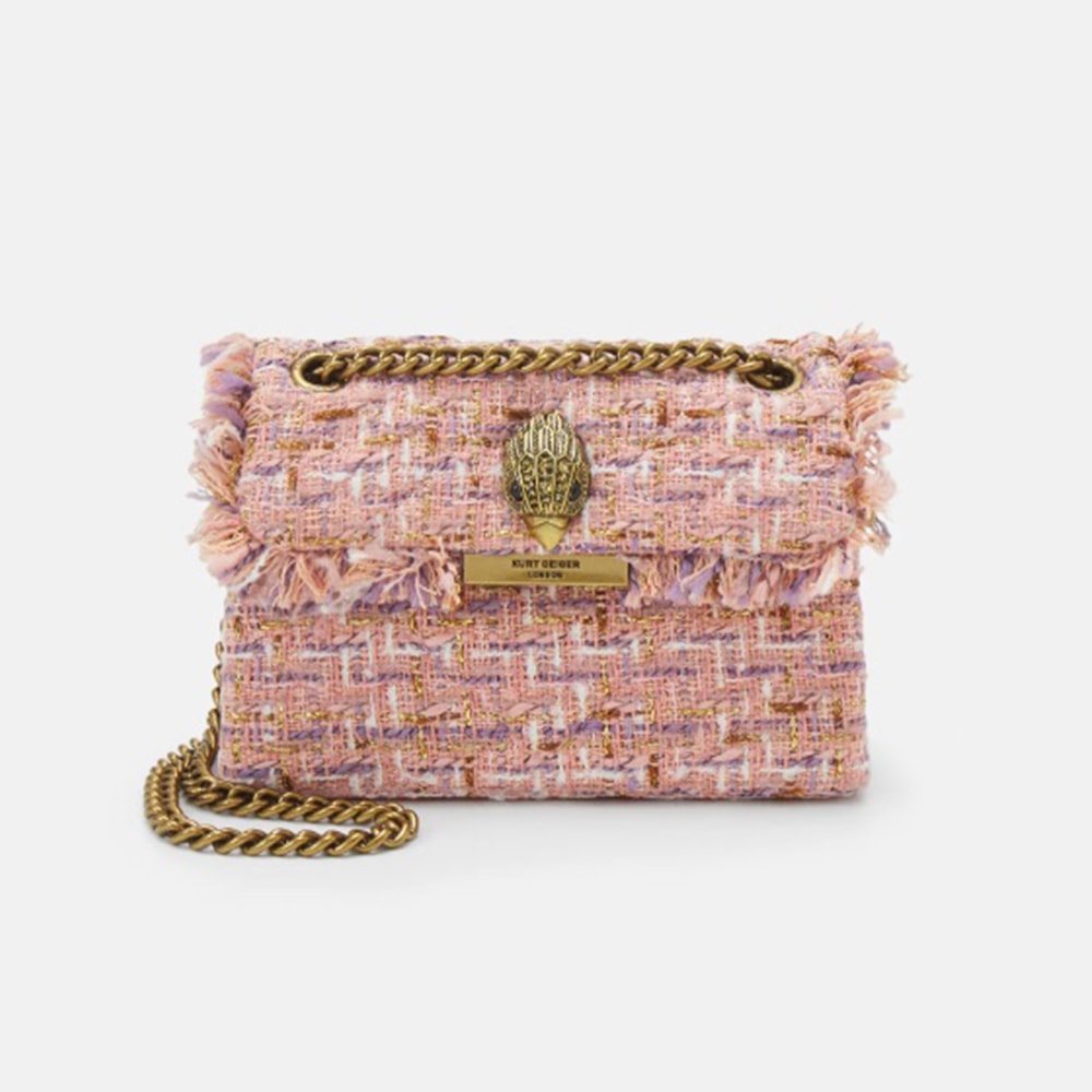 Bolso Tweed Rosa Kurt Geiger Tweed Mini Kensington