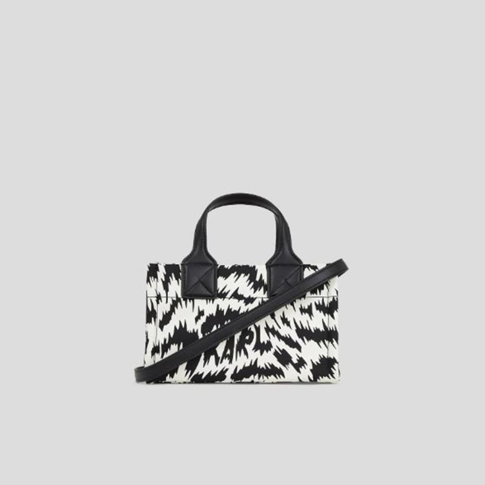 Exclusivo Bolso Tote Nylon Blanco y Negro Karl Lagerfeld | Gallery Carrile foto 3