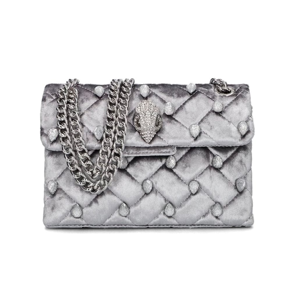 Bolso Cadena Velvet Gris Kurt Geiger Mini Kensington