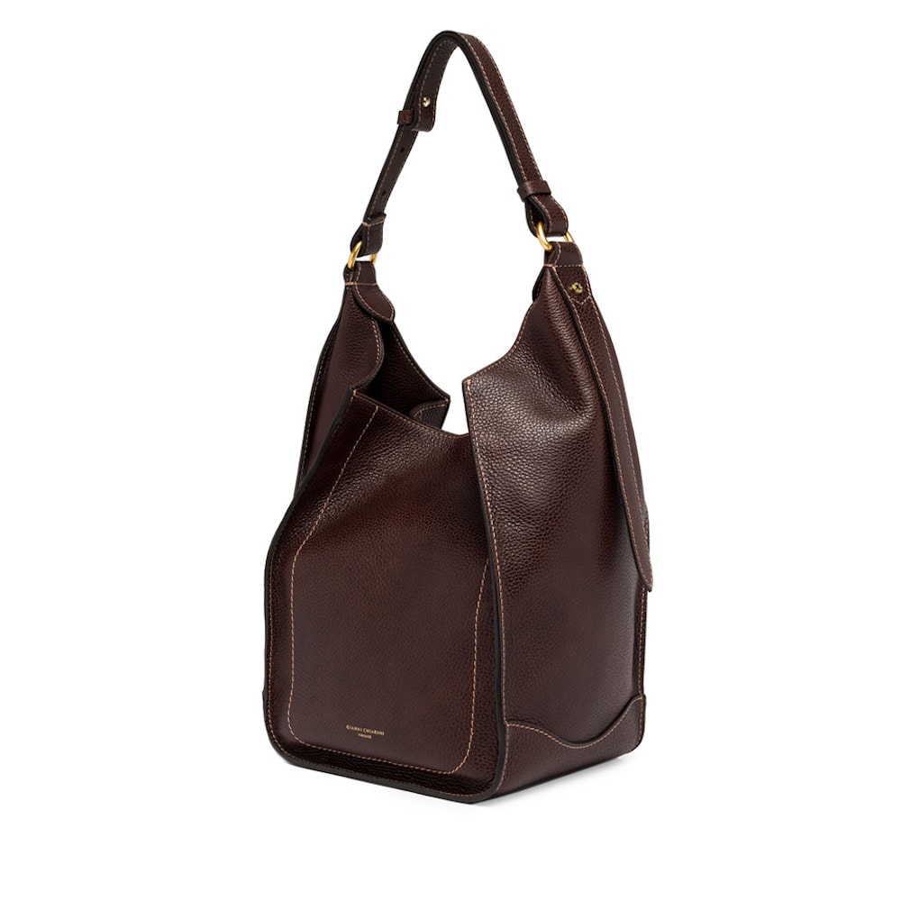 Bolso marron chocolate piel outlet