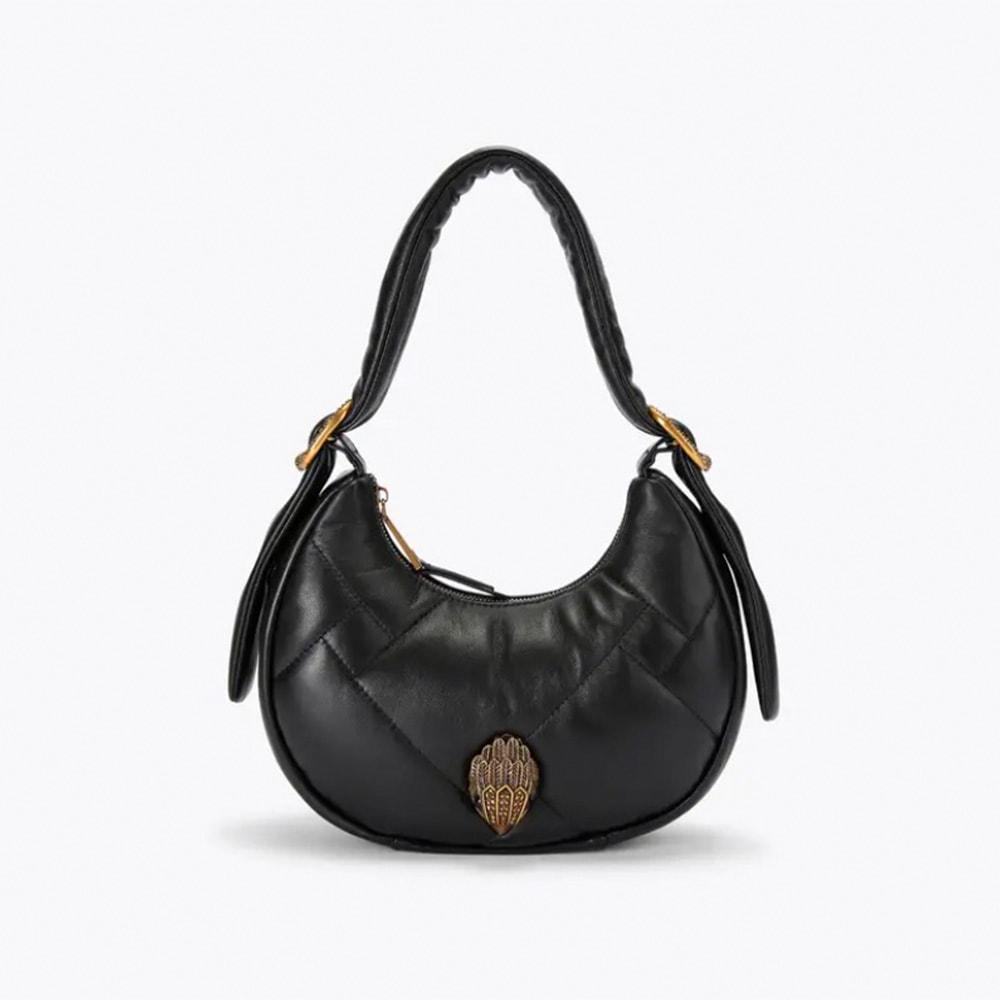 Kurt Geiger Bolso Acolchado Negro Media Luna Kensington Puff