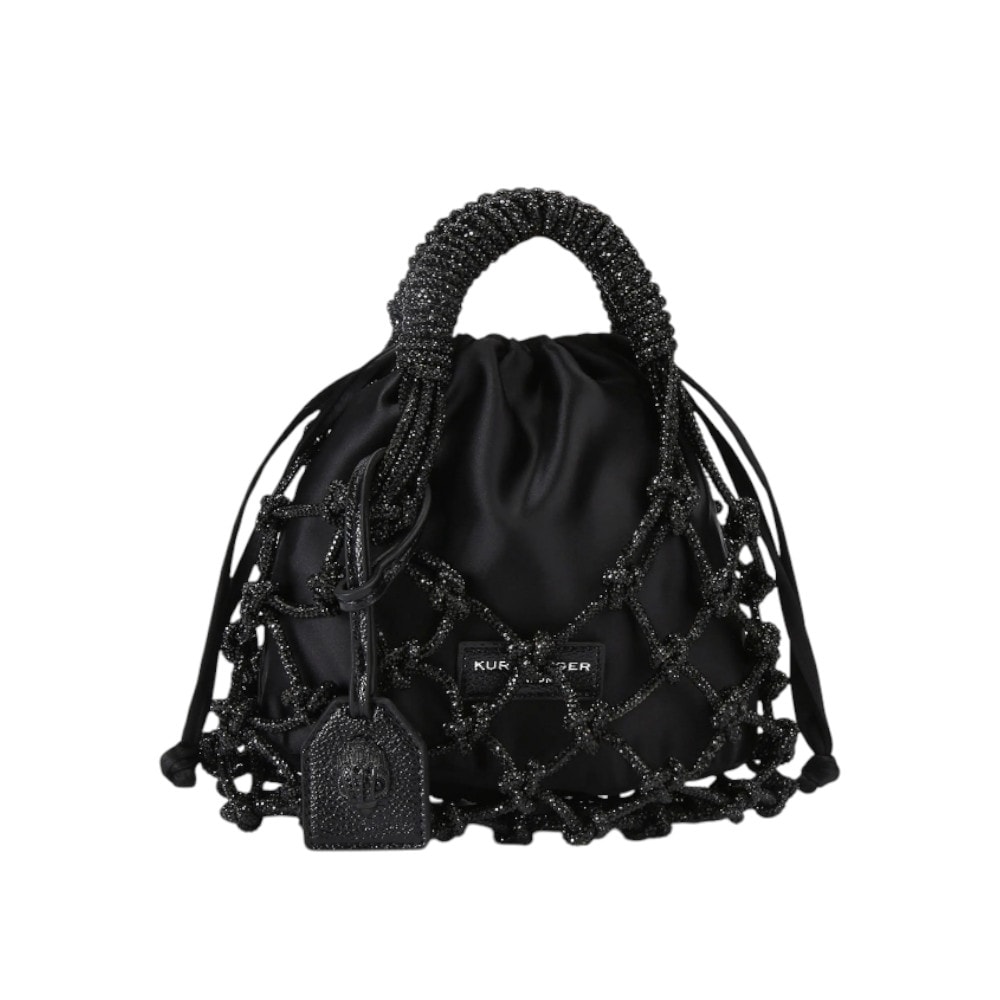 Bolso Negro Mano Kurt Geiger 4355900999 Sm Macrame Crystal