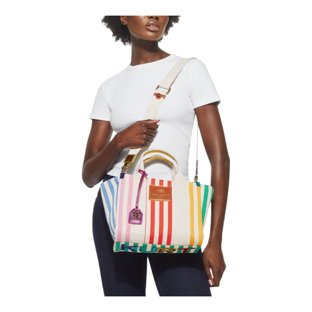 Bolso Kurt Geiger de rayas multicolores - Fashionable y elegante foto 2