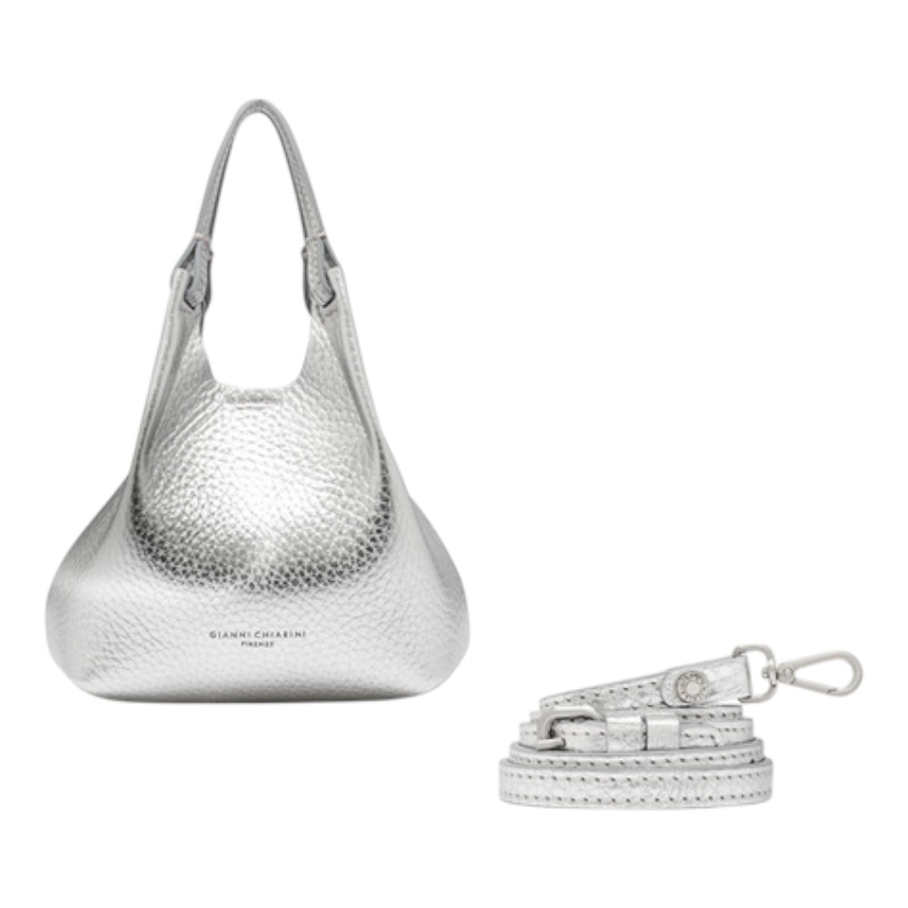 Bolso Gianni Chiarini Plateado Piel Dua 9718