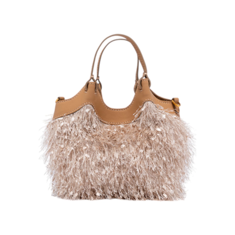 Bolso de Plumas Beige Gianni Chiarini - Elegancia para tus Looks foto 3