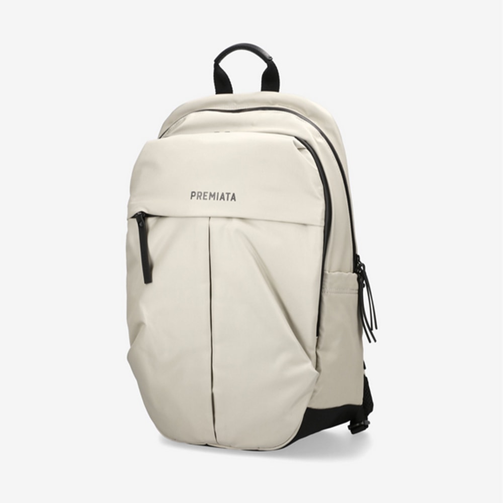 Mochila blanca Premiata con logo negro – Diseño urbano y cierre impermeable foto 2