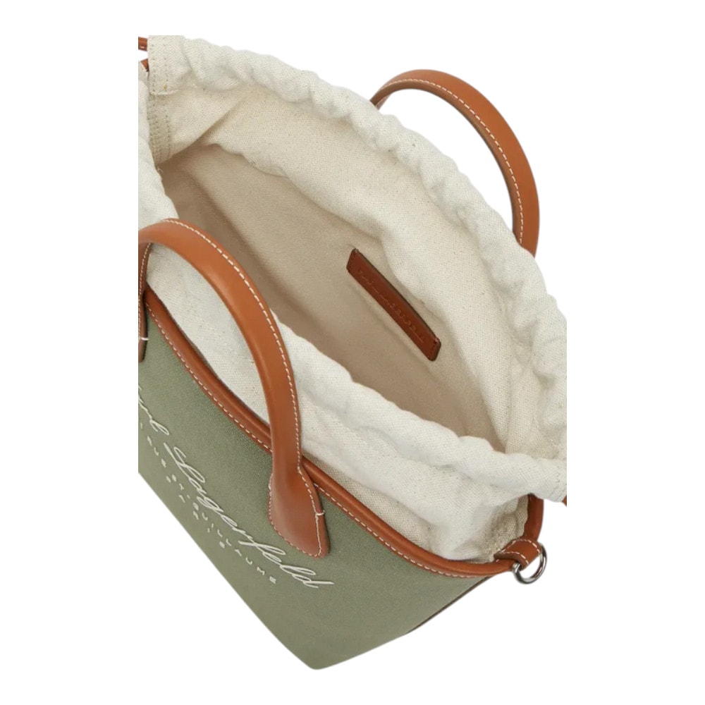 Bolso tote pequeño Karl Lagerfeld en verde con asas | Gallery Carrilé foto 3