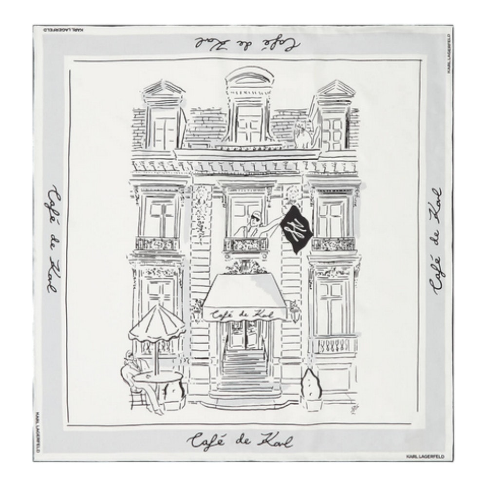 Foulard Seda Karl Lagerfeld Blanco y Negro A2W33071
