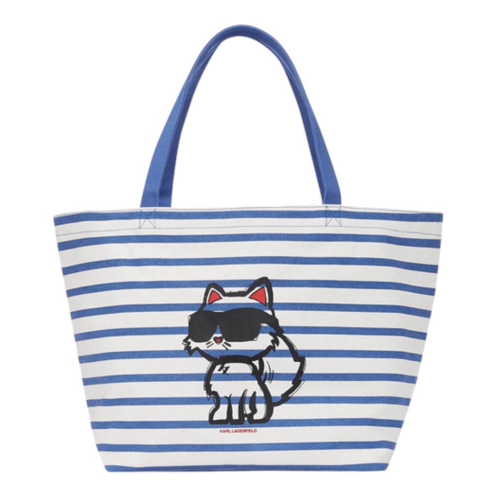 Bolso Shopper Karl Lagerfeld Rayas Azul y Blanco A2W50025