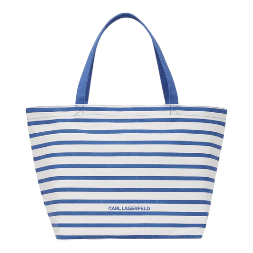 Bolso Shopper Karl Lagerfeld Rayado Azul y Blanco  foto 3