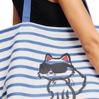 Bolso Shopper Karl Lagerfeld Rayado Azul y Blanco  foto 7