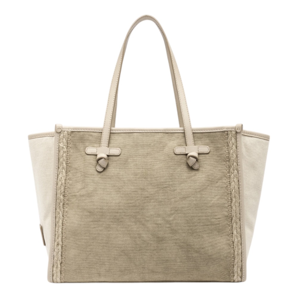 Bolso Shopper piel mujer beige asas largas Marcella BS11740