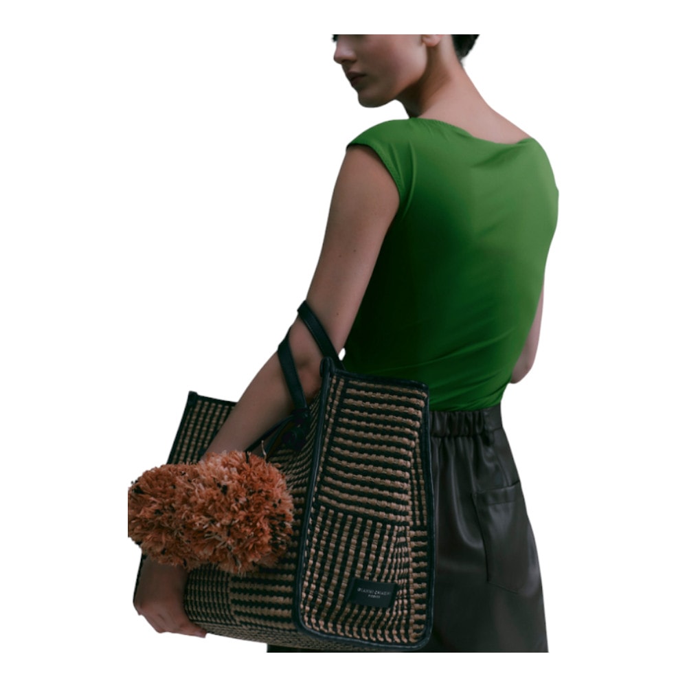 Bolso mujer Marcella rafia con pompón – Estilo natural con un toque chic foto 2