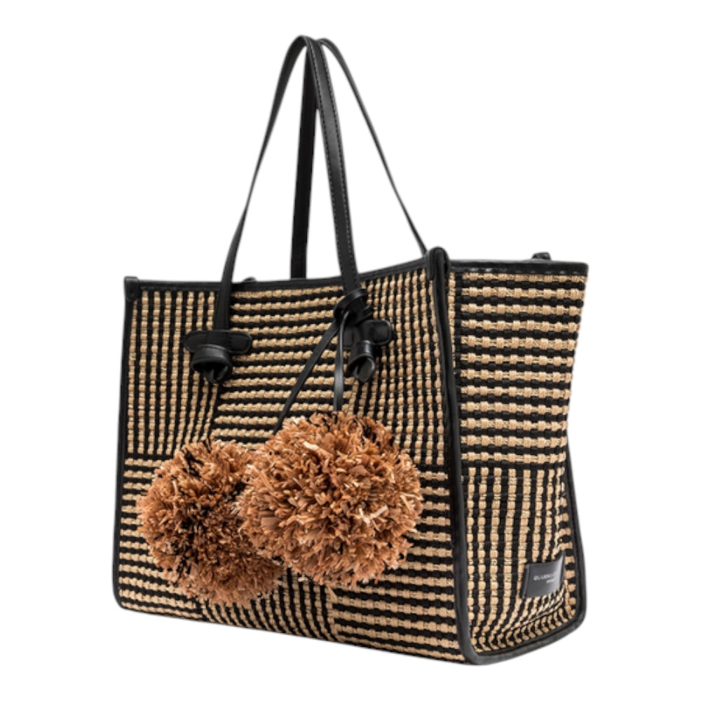Bolso mujer Marcella rafia con pompón – Estilo natural con un toque chic foto 3