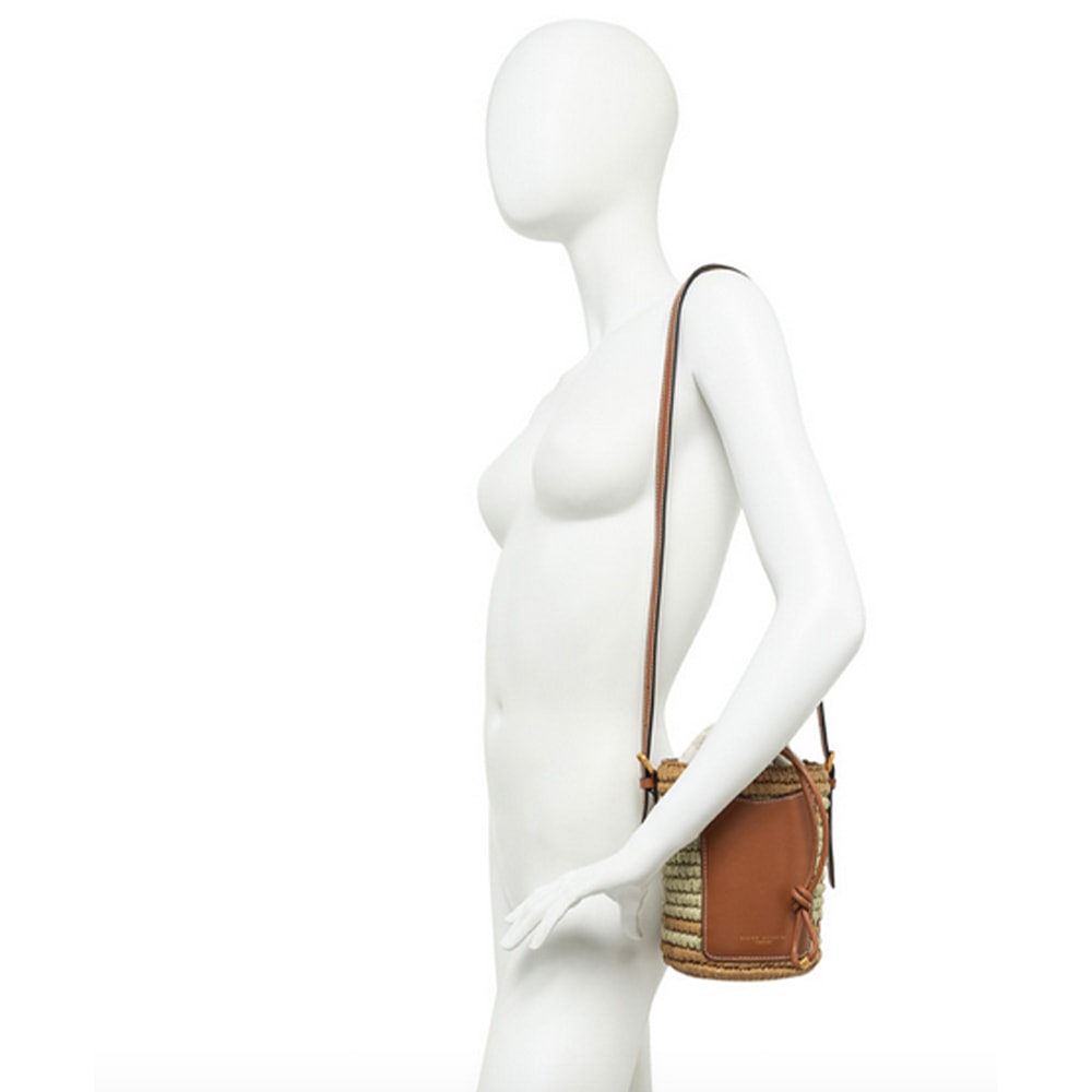 Bolso Gianni Marra rafia cilindro con piel – Estilo artesanal y funcional foto 4